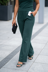  "Women's green bamboo pants".