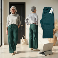 Riko Sport Pant in dark olive green – 31" high-rise bamboo and organic cotton women's pants with pockets | Eco Golden Comfort
